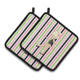 Caroline'S Treasures Ballerina Blonde Pt. Pair Of Pot Holders, 7.5Hx7.5W, Multicolor