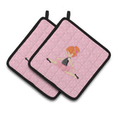 Caroline'S Treasures Bb5165Pthd Ballerina Red Head Jete Pair Of Pot Holders, 7.5 H X 7.5 W, Multicolor