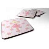 Caroline'S Treasures Ballerina Blonde Back Pose Foam Coaster Set Of 4, 3.5, Multicolor