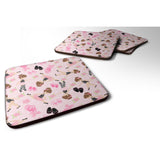 Caroline'S Treasures Ballerinas & Roses Foam Coaster Set Of 4, 3.5, Multicolor