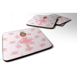 Caroline'S Treasures Ballerina Brunette Back Pose Foam Coaster Set Of 4, 3.5, Multicolor