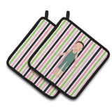 Caroline'S Treasures Dancer Bikatard Flex Hands Pair Of Pot Holders, 7.5Hx7.5W, Multicolor