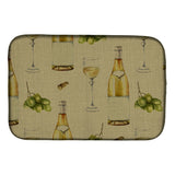 Caroline'S Treasures White Wine On Linen Dish Drying Mat, 14 X 21