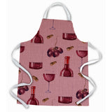 Caroline'S Treasures Bb5195Apron Red Wine On Linen Apron, Large, Multicolor