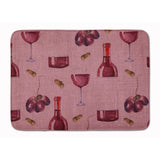Caroline'S Treasures Red Wine On Linen Floor Mat, 19 H X 27 W, Multicolor