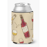 Caroline'S Treasures Red & White Wine Can Or Bottle Hugger, Can Hugger, Multicolor