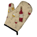 Caroline'S Treasures Bb5196Ovmt Red & White Wine Oven Mitt, 12 H X 8.5 W, Multicolor