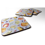 Caroline'S Treasures Assortment Of Cheeses Foam Coaster Set Of 4, 3.5, Multicolor