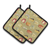Caroline'S Treasures Cheeses Pair Of Pot Holders, 7.5Hx7.5W, Multicolor