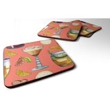 Caroline'S Treasures Drinks & Cocktails Salmon Foam Coaster Set Of 4, 3.5, Multicolor