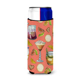 Caroline'S Treasures Drinks & Cocktails Salmon Michelob Ultra Hugger For Slim Cans, Slim Can, Multicolor