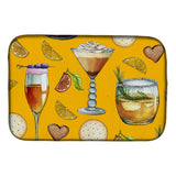 Caroline'S Treasures Drinks And Cocktails Gold Dish Drying Mat, 14 X 21