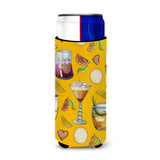 Caroline'S Treasures Drinks & Cocktails Gold Michelob Ultra Hugger For Slim Cans, Slim Can, Multicolor