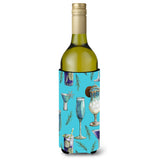Caroline'S Treasures Bb5203Literk Drinks And Cocktails Blue Wine Bottle Beverage Insulator Hugger, 750Ml, Multicolor