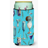 Caroline'S Treasures Drinks & Cocktails Blue Tall Boy Beverage Insulator Hugger, Multicolor