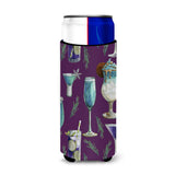 Caroline'S Treasures Drinks & Cocktails Purple Michelob Ultra Hugger For Slim Cans, Slim Can, Multicolor