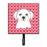 Caroline'S Treasures Maltese Hearts Wall Hook, Small, Multicolor