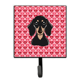 Caroline'S Treasures Smooth Black And Tan Dachshund Hearts Wall Hook, Small, Multicolor