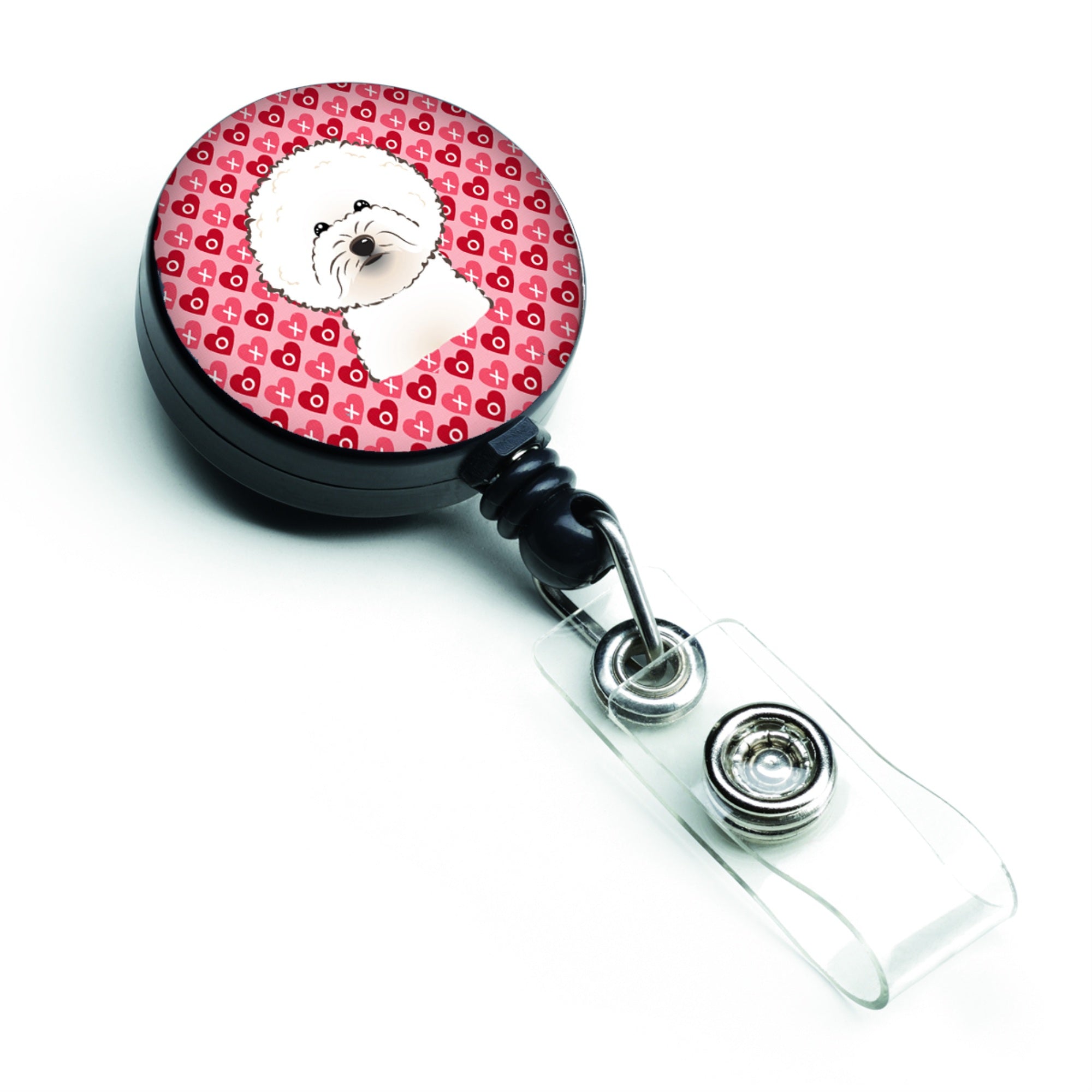 Caroline'S Treasures Bichon Frise Hearts Retractable Badge Reel, Multicolor (Bb5287Br)