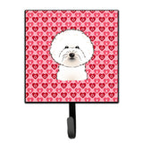Caroline'S Treasures Bichon Frise Hearts Wall Hook, Small, Multicolor