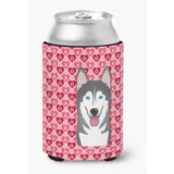 Caroline'S Treasures Alaskan Malamute Hearts Can Or Bottle Hugger, Multicolor
