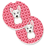 Caroline'S Treasures Westie Hearts Set Of 2 Cup Holder Car Coasters, 2.56, Multicolor