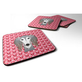 Caroline'S Treasures Saluki Hearts Foam Coaster Set Of 4, 3.5, Multicolor
