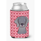 Caroline'S Treasures Weimaraner Hearts Can Or Bottle Hugger, Multicolor