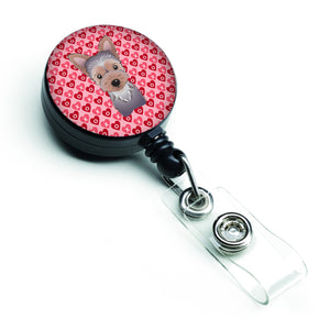 Caroline'S Treasures Yorkie Puppy Hearts Retractable Badge Reel, Multicolor (Bb5302Br)