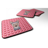 Caroline'S Treasures Yorkie Puppy Hearts Foam Coaster Set Of 4, 3.5, Multicolor