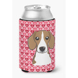 Caroline'S Treasures Beagle Hearts Can Or Bottle Hugger, Multicolor