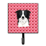 Caroline'S Treasures Border Collie Hearts Wall Hook, Small, Multicolor