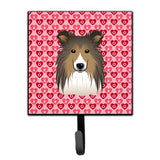 Caroline'S Treasures Sheltie Hearts Wall Hook, Small, Multicolor