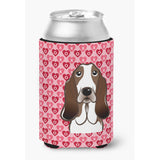 Caroline'S Treasures Basset Hound Hearts Can Or Bottle Hugger, Multicolor