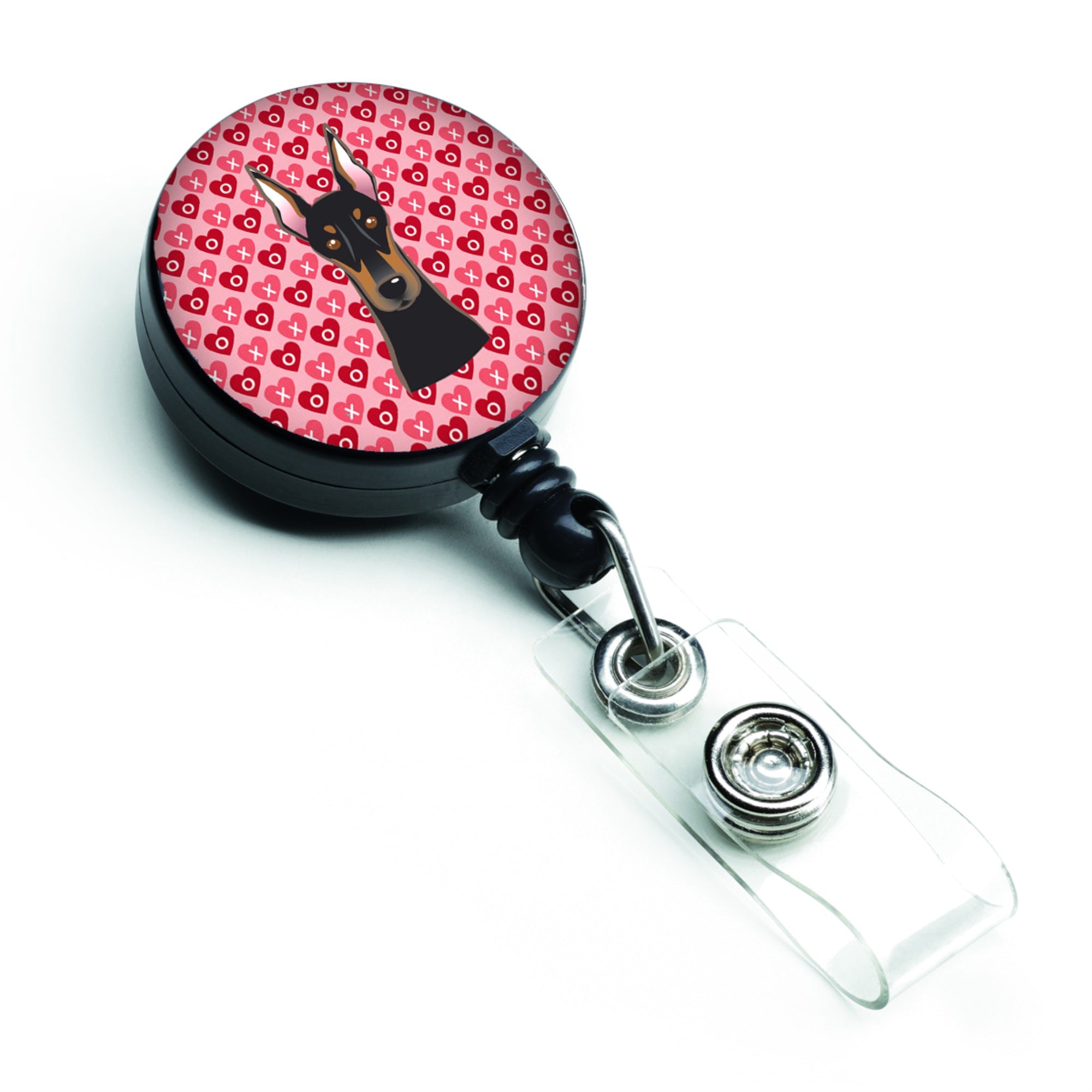 Caroline'S Treasures Doberman Pinscher Hearts Retractable Badge Reel, Multicolor (Bb5315Br)