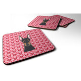 Caroline'S Treasures Doberman Pinscher Hearts Foam Coaster Set Of 4, 3.5, Multicolor