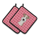 Caroline'S Treasures Wire Haired Fox Terrier Hearts Pair Of Pot Holders, 7.5Hx7.5W, Multicolor