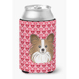Caroline'S Treasures Papillion Hearts Can Or Bottle Hugger, Multicolor