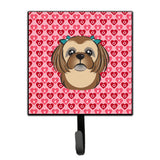Caroline'S Treasures Chocolate Brown Shih Tzu Hearts Wall Hook, Small, Multicolor