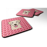Caroline'S Treasures Bb5322Fc Golden Retriever Hearts Foam Coaster (Set Of 4), 3.5, Multicolor