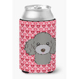 Caroline'S Treasures Silver Gray Poodle Hearts Can Or Bottle Hugger, Multicolor