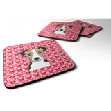 Caroline'S Treasures Bb5331Fc Jack Russell Terrier Hearts Foam Coaster (Set Of 4), 3.5, Multicolor