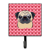 Caroline'S Treasures Fawn Pug Hearts Wall Hook, Small, Multicolor