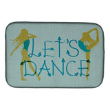 Caroline'S Treasures Let'S Dance Linen Teal Dish Drying Mat, 14 X 21