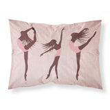 Caroline'S Treasures Dancers Linen Pink Printed, Polyester, 250 Thread Count, Envelope Closure Pillowcase, Standard, Multicolo
