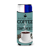Caroline'S Treasures Rather Have Coffee Sign Michelob Ultra Hugger For Slim Cans, Multicolor