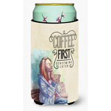 Caroline'S Treasures Coffee First Sign Tall Boy Beverage Insulator Hugger, Multicolor