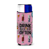 Caroline'S Treasures Cocktails Drink Often Sign Michelob Ultra Hugger For Slim Cans, Multicolor