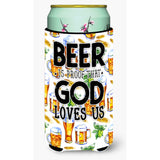 Caroline'S Treasures Beer Is Proof God Loves You Tall Boy Beverage Insulator Hugger, Multicolor