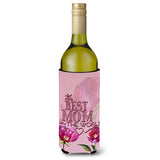 Caroline'S Treasures Bb5418Literk The Best Mom In The World Wine Bottle Beverage Insulator Hugger, 750Ml, Multicolor